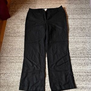 Kate Hill Black Linen-Blend Trousers